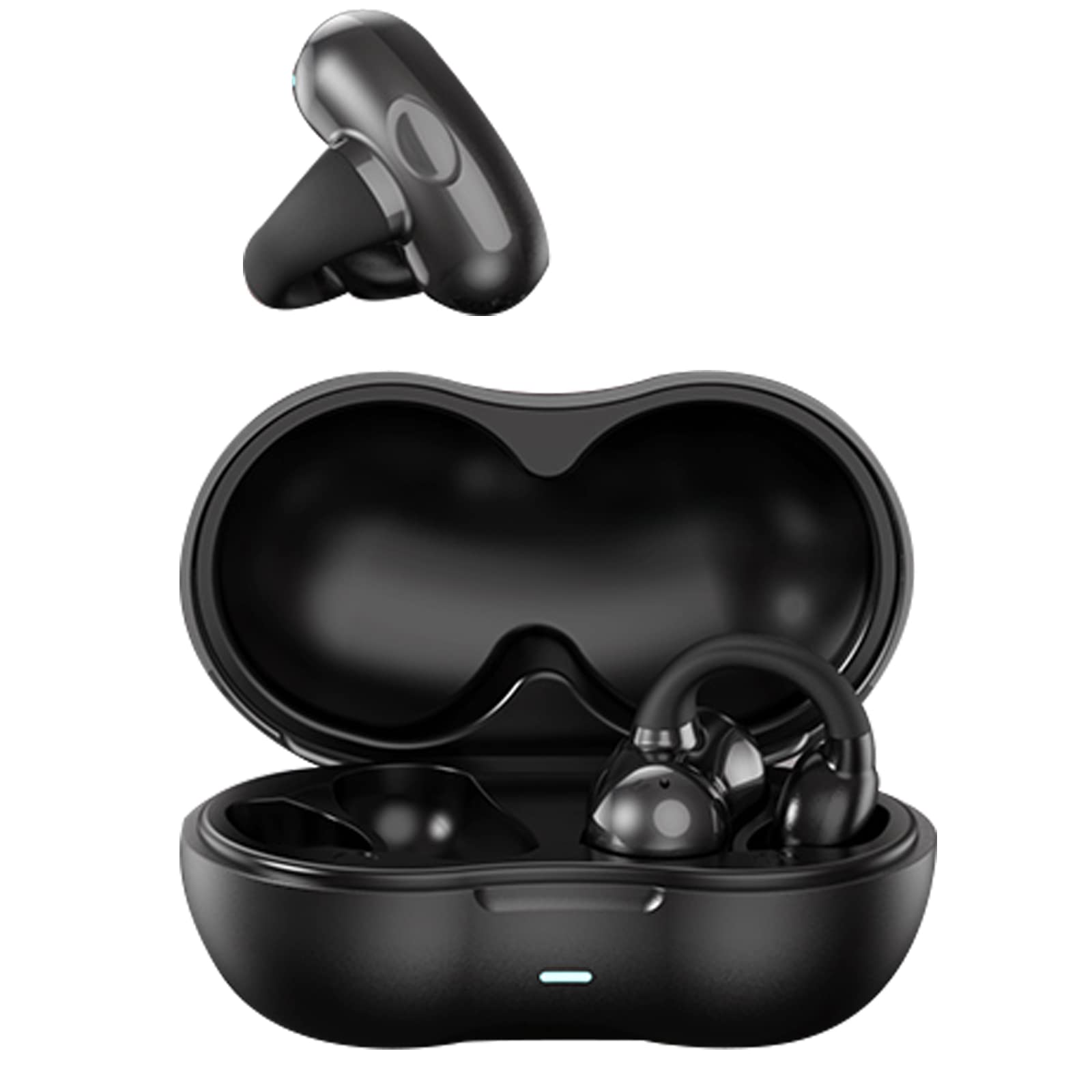 Wireless Ear Clip Bone Conduction Headphones Bluetooth Wireless Clip On Open Ear Earbuds with Earhook Earclip Bone Conduction Earbuds Head Set Waterproof Bone Conducting Ear Buds Induction Headphones