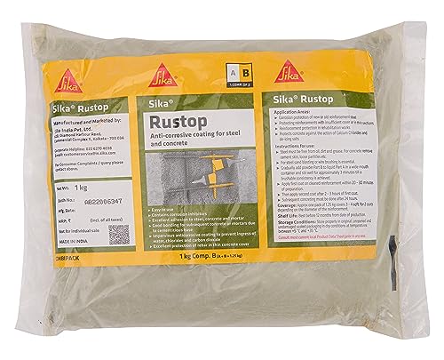 Image of Sika - Anti-corrosive coating - Sika Rustop - Protecting steel and concrete against corrosion - 2-component coating - Easy to use - 1,25kg (Pack of 2)