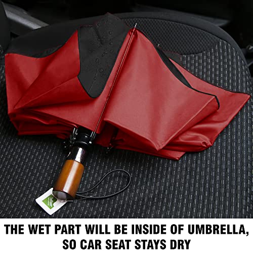 Image of Automatic Open Close Compact Travel Umbrella with Wind Vent Umbrella big size Lightweight Windproof Folding for men Women