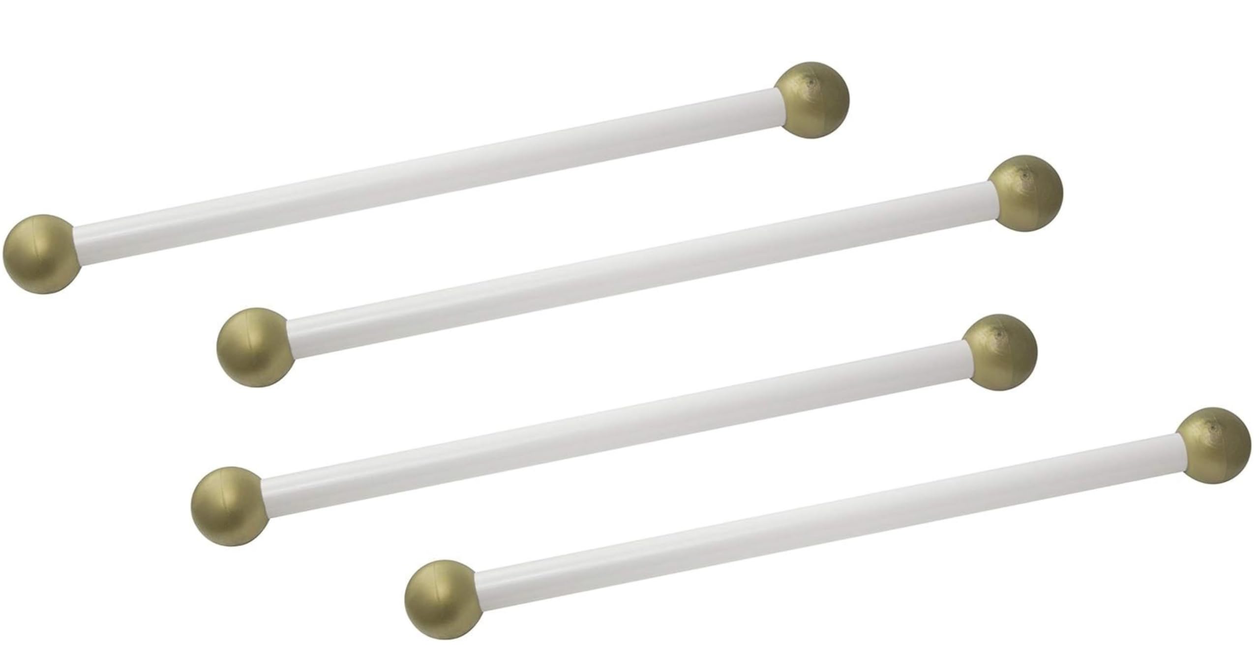 Solus SCA-335WH-4PK 15" Aluminum Cross Arm Ladder Rest for Outdoor Lamp Posts and Poles, Easy to Mount, Maintenance Free and Weather Resistant, White Bar with Gold Caps, Pack of 4