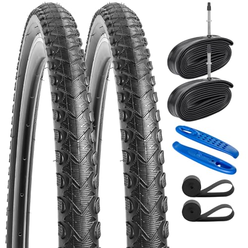 YunSCM 2Pcs Faltbar 28 Zoll Reifen 28x1.60 700x42C Mantel 42-622 und 2Pcs...