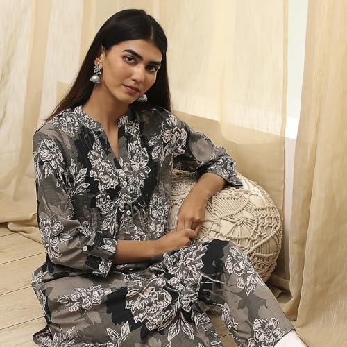 Image of BIBA Women Straight Fit Rayon Kurta