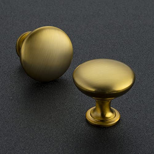 Image of Ravinte 15 Pack Kitchen Cabinet Knobs Dresser Knobs Brused Brass Zinc Drawer Pulls Door Handles for Drawer Cupboard and Dresser