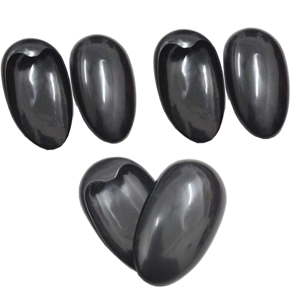 3Pairs Black Plastic Ear Protector Caps Waterproof