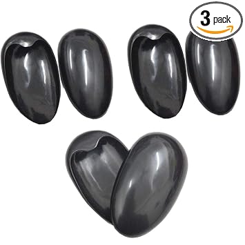 3Pairs Black Plastic Ear Protector Caps Water-proof Hairdressing Ear Covers Hair Dye Earmuffs Ear Caps Professional Salon Hair Coloring Tools DIY Accessories for Bathing Shower SPA