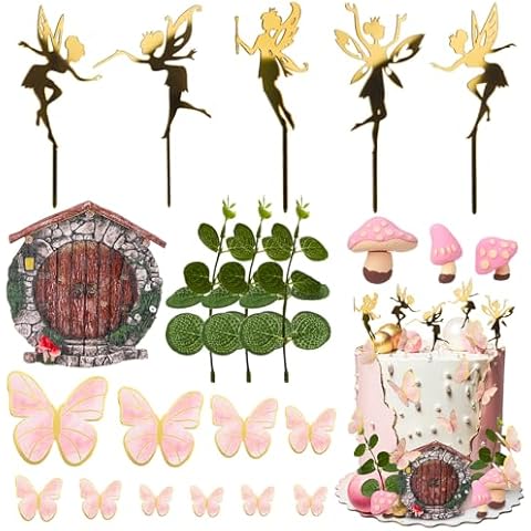 Xialvyu 22 PCS Fairy Cake Decorations Set Cover