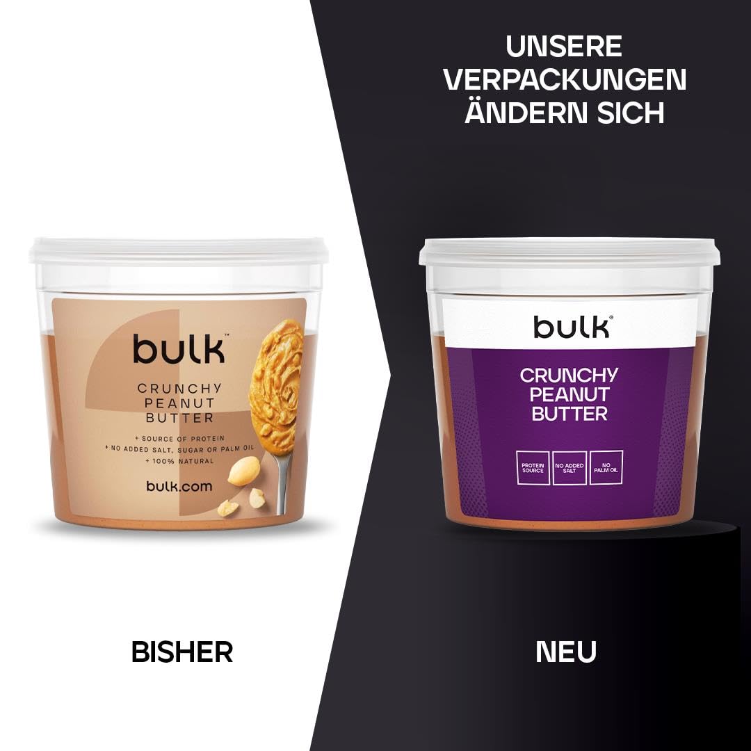Bulk Natural Roasted Peanut Butter Tub, Crunchy, 1 kg, Packaging May Vary