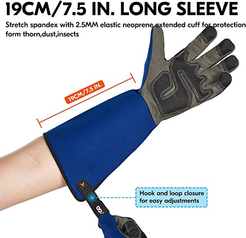 Vgo... Garening Gloves Men Long Sleeves in Leather with Touchscreen - Image 4