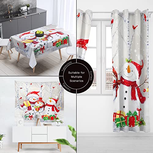 DESIHOM Winter Christmas Shower Curtain Set Waterproof Fabric-72\" x 72\", Cute Xmas Kids Snowman Theme Shower Curtain Decor, Funny Christmas Holiday Home Indoor Bathroom Decorations - Thumbnail 4