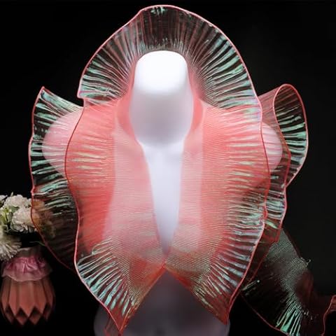 GORGECRAFT 10 Yards Coral Ruffled Organza Trim Cover