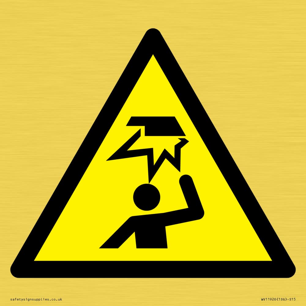 W020 Warning: Overhead obstacle Sign - 150x150mm - S15