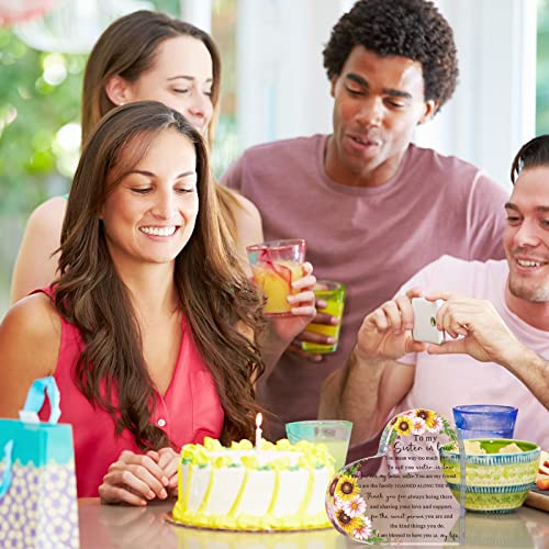 Sisters Gifts From Sister Acrylic Heart Keepsake Plaque For Sister Side By Side Or Miles Apart Gift Sister In Law Gifts Inspiring Paperweight Gift Sister Gift For Birthday Wedding (Greenery) #TOP4