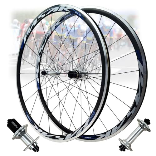 LPYDWZ Ruedas de Bicicleta Carretera 700C, Ruedas de Carreras for Bicicleta Freno C/V 4 Rodamientos Sellados Llanta de 30MM Ruedas Delanteras y Traseras for 7-12 Velocidades 2130G(Azul)