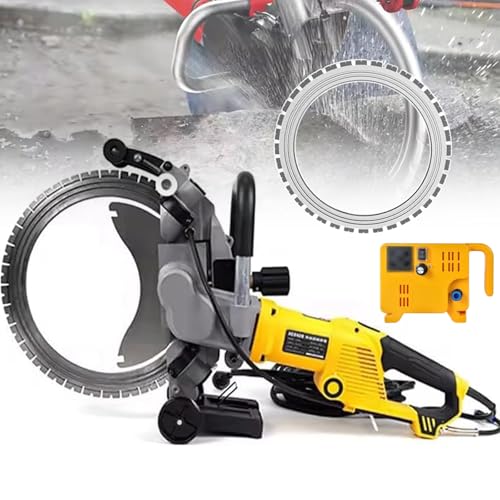 pealiritansemen Cortadora Y Ranuradora De Hormigón, Motor De Cobre Puro De 8000 W, Sin Polvo Y para Corte En Húmedo, Sierra De Anillo Portátil Eléctrica, para Ladrillo, Azulejo, Granito Y Piedra 29cm