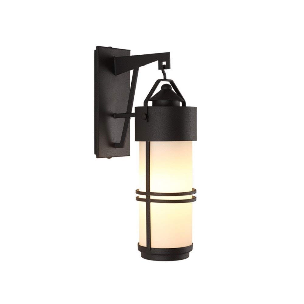 Lumière murale noire cylindrique en aluminium mat pour éclairage extérieur du porche