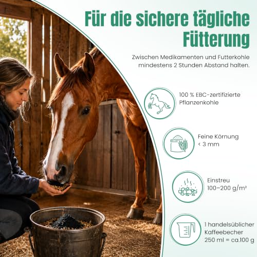Futterkohle für Pferde 10L, Natürlicher Futtermittelzusatz 0-3mm|C44-Zittau