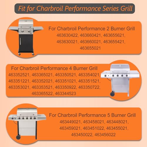 17 inch Grill Grate & Heat Plate for Charbroil Performance 5 Burner Grill 463449021 463451022 463448021 463450022 463455021 G426-0005-W1, Cooking Grate for Charbroil Grill Replacement Parts 5 Burner