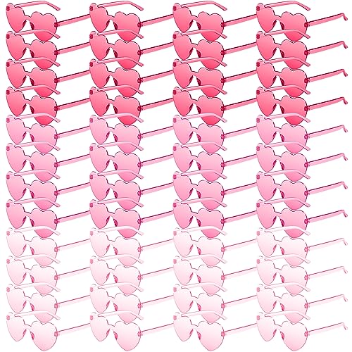 RTBOFY 48 Pairs Heart Sunglasses for Women Bulk Colored Party Favor Pack Valentines Day Glasses Fun Decorations