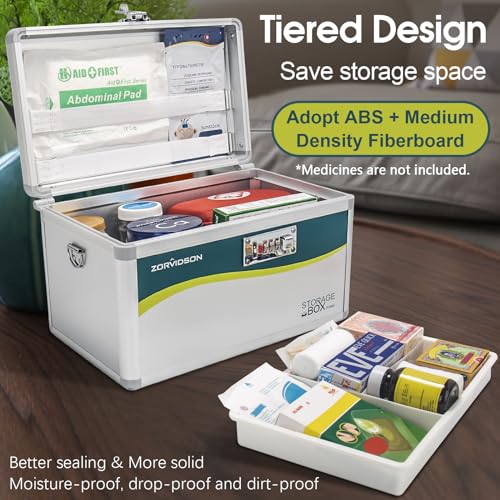 Image of Medication Combination Lock Box, Medicine Organizer Lockable Storage Boxes for Personal Items, First Aid Box Medical Box with Code Lock【Assembly Require】[14 * 8.5 * 8.5 inch] (Excluding Medicines)