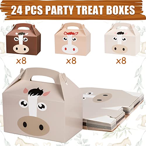 Horse Party Favors 24 PCS Cow Horse Party Treat Boxes Cowboy Gift Box Cardboard Candy Cookies Snacks Boxes for Western… - Image 3