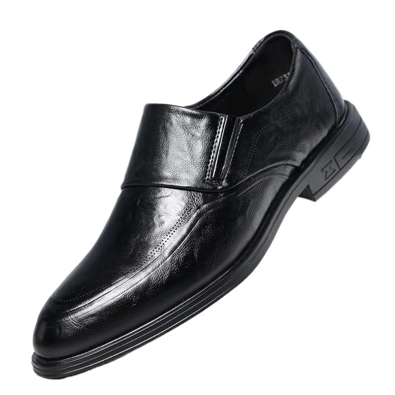 Mens Dress Oxford Shoes Vegan Leather Office Slip-on Breathable Non Slip Rubber Sole Slip Resistant Anti-Slip Office