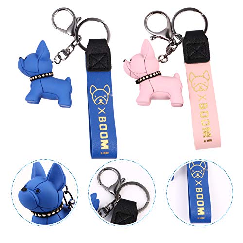 KESYOO 2 Pcs Porta-Chaves de Bulldog FrancÃªs Cartoon Kawaii Mini Fofo AdorÃ¡vel Chaveiro Bolsa de C