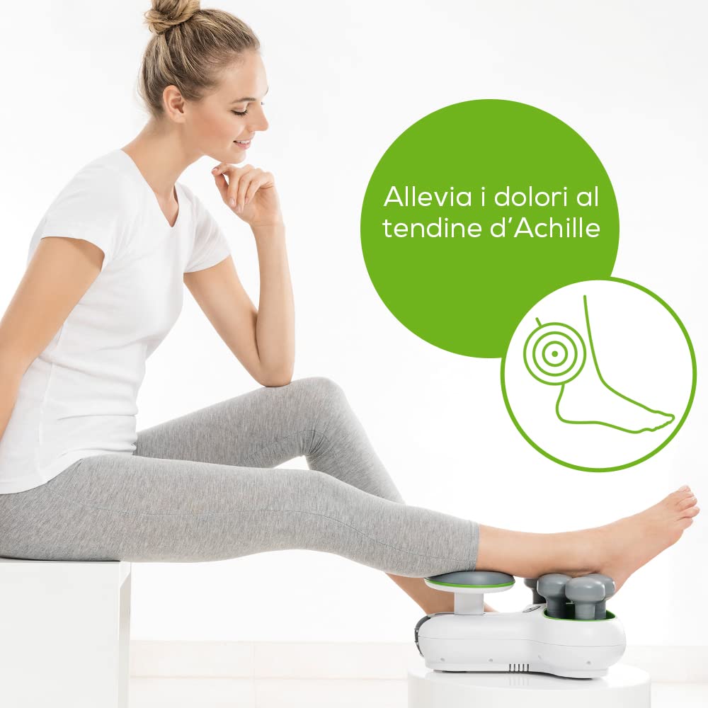 Beurer FM 200 Achillomed Massaggiatore per Alleviare Dolori e Disturbi al Tendine d’Achille con 6 Teste Massaggianti Rotanti, 2 Velocità, 2 Direzioni di Massaggio, Spia LED e Spegnimento Automatico