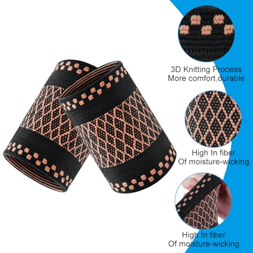 AOOWU Wrist Brace, 2 Pack Wrist Compression Brace for Men & Women, Elastic Wrist Support Sleeve Wrist Braces for Tendonitis, Arthritis, Carpal Tunnel Pain Relief, Wrist Wrap Wristbands for Sport, S - Image 5