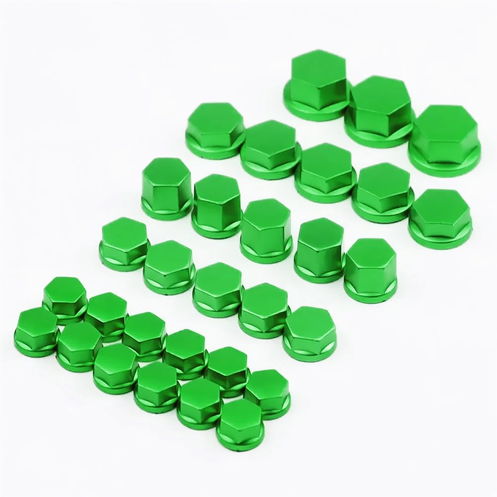 WENINETIES 30pcs Motorcycle Modification Screw Cap Decoration for honda gl1800 gold flügel goldwing 2003 f6b 2017 2011-2016, Motorcycle Bolt Covers, Prevent Rust Oxidation,Green