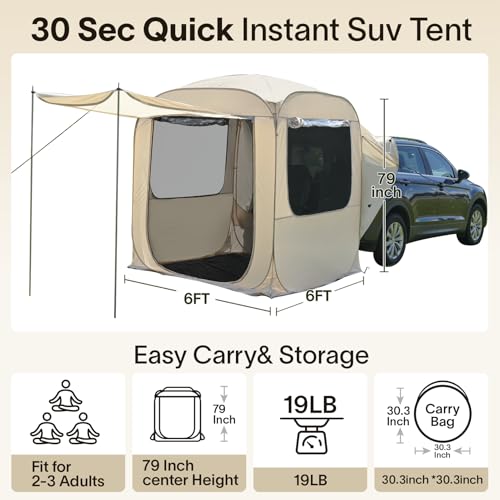 Alvantor SUV Tailgate Tent with Sunshade