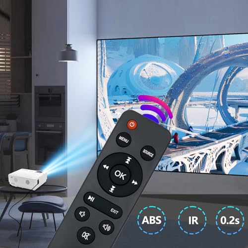 Image of M8-F Replacement Mini Projector Remote Compatible with AuKing M8-F A008 / V08 / NISOO M10 / PANSEBA HI-04 Mini Projector Remote Control(M8-F Remote Control)