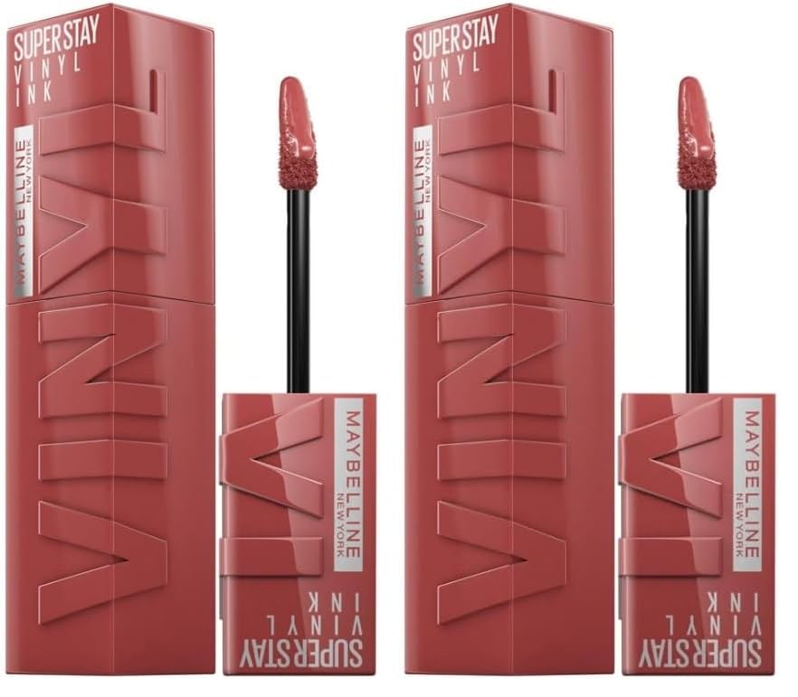 Image of Maybelline Superstay Vinyl Ink Liquid Lipstick, Peppy, High Shine Color (Pack of 2)