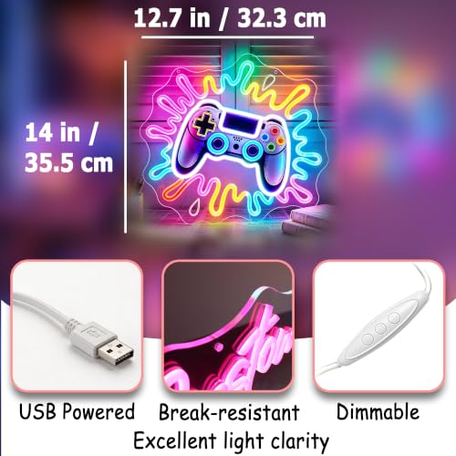 Image of Game Neon Sign for Wall Decor Dimmable Led Neon Lights Signs