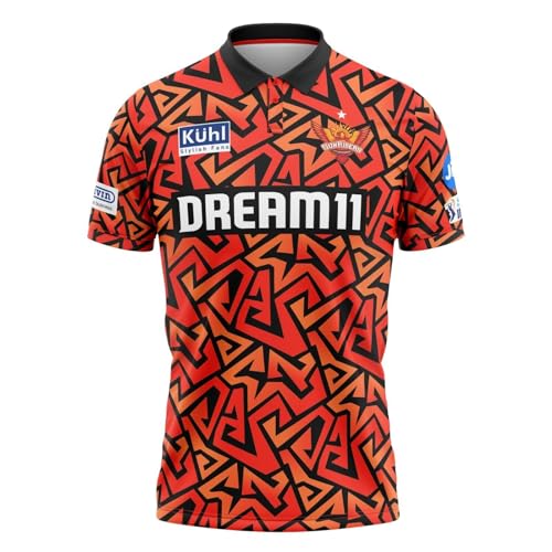Sunrisers Hyderabad 2024 IPL Cricket Fan Jersey - 100% Dryfit Pol...