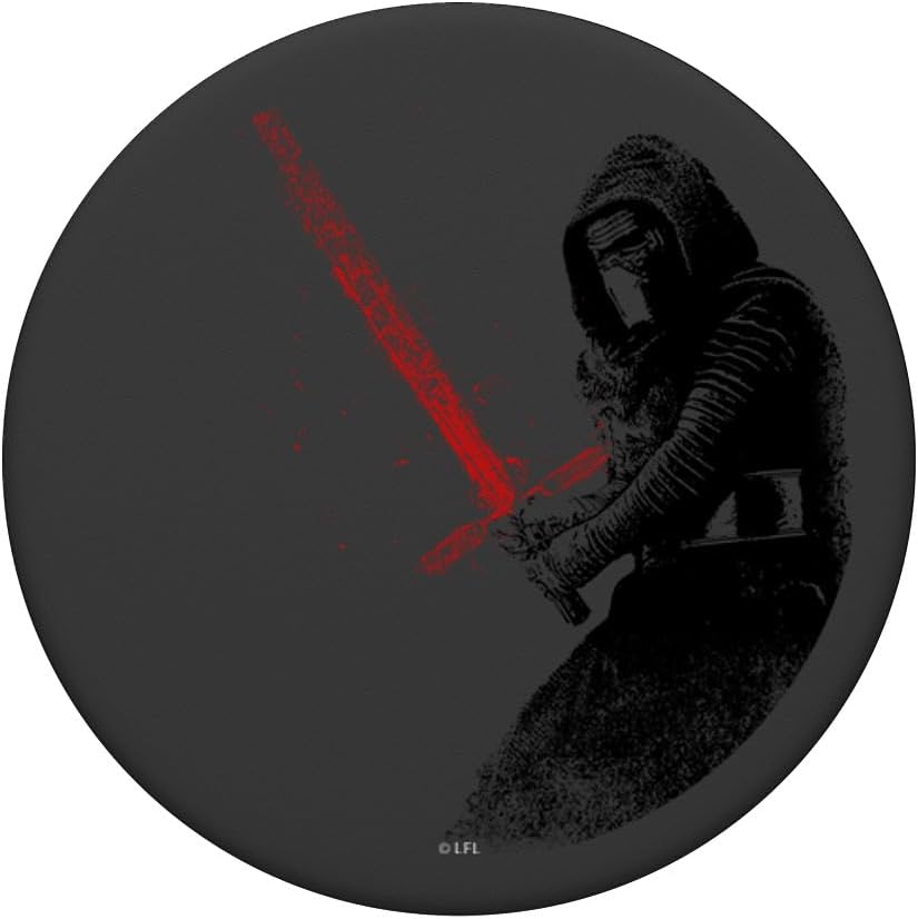 Star Wars Kylo With Red Lightsaber Distressed Art PopSockets Adhesive PopGrip - Image 3
