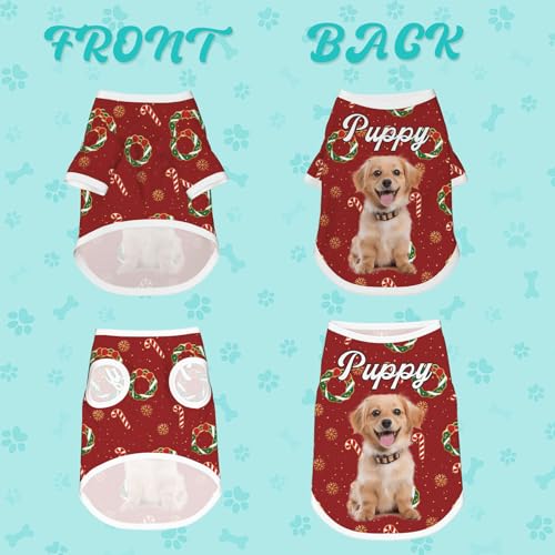 Image of Custom Yorkie Clothes, Customized Dog Clothes Girl, Personalized Dog Shirts for Small Dogs, Puppy Accessories for Boy Dogs, Puppy Outfits with Name and Image, Breathable Cotton Pet Vest
