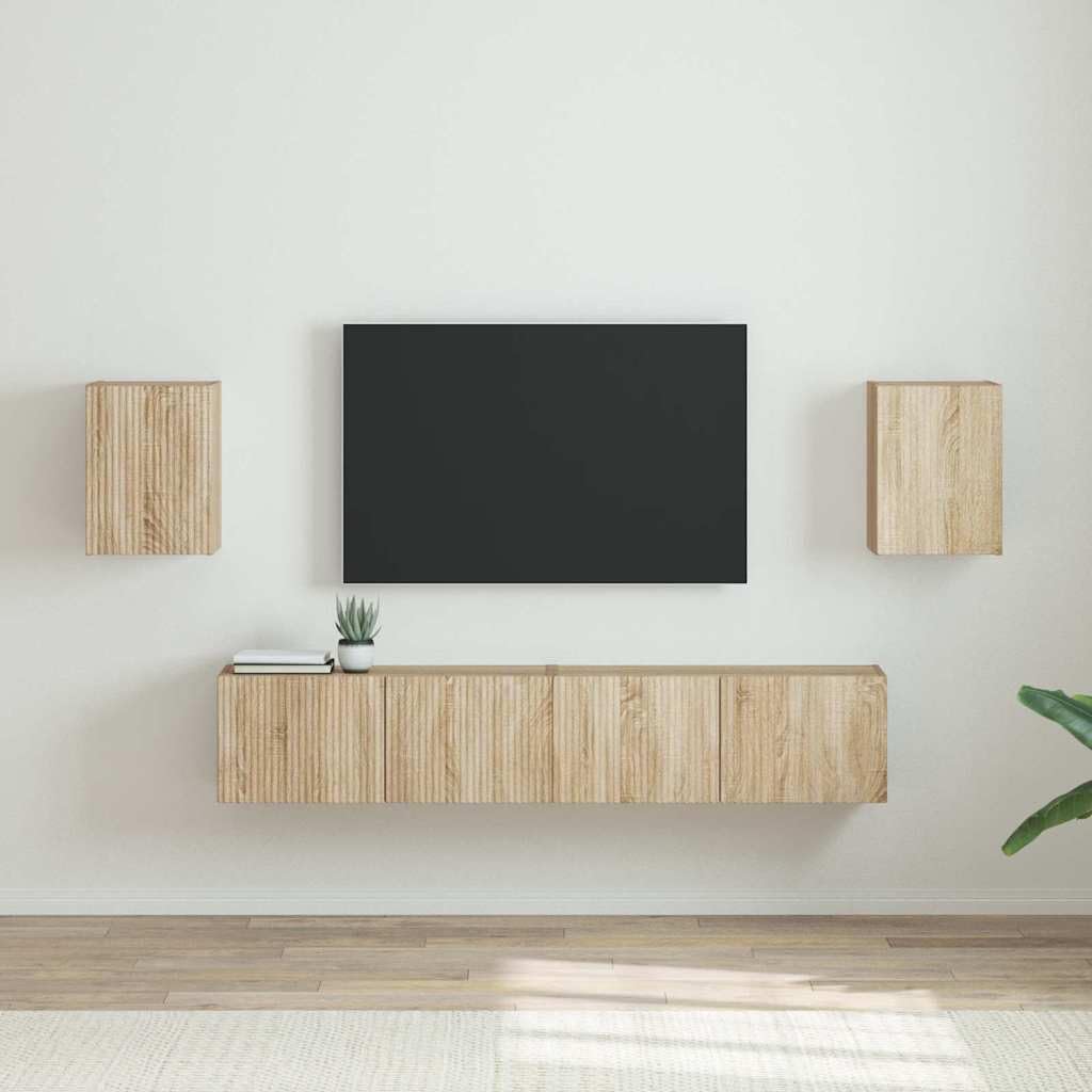Genérico Mueble de TV Montado en la Pared 2 uds. Sonoma,Mobiliario,Muebles TV,30 x 31 x 40 cm-892254