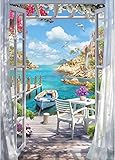 CHWGLFGG 5D Landscape Diamond Painting Kits for Adults Beginners,Seaside Boat Diamond Art Kit,DIY Sc