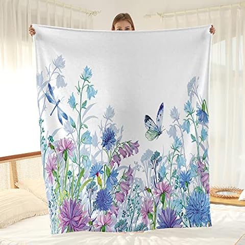 Couverture Polaire Treer Fleur Bleue Cover