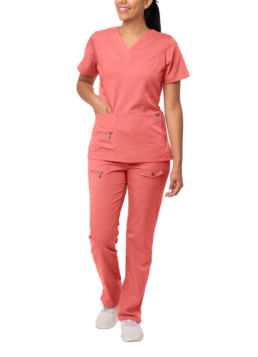 Adar Pro Breakthrough Plus Scrub Set for Women - Enhanced V-Neck Top & Multi Pocket Pants — view 23