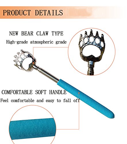 Image of Alexvyan Small Adjustable Portable Extendable Back Scratcher, Metal Stainless Steel Telescoping Itching Stick Tool (Pack of 1 - Model 2)