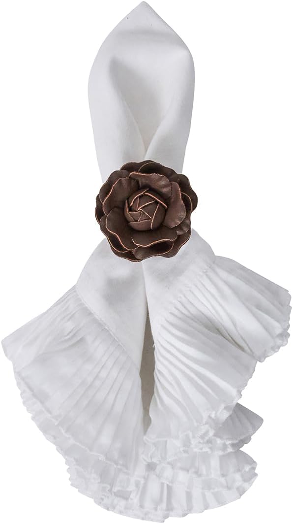 Juliska Camellia Napkin Ring Set/4 - Brown