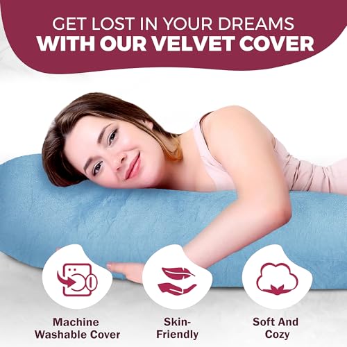 Image of Pregnancy Pillows for Sleeping - 57-Inch Maternity Pillow for Pregnant Women with Removable Washable Cover - Support for Back, Belly, Neck, Legs, & Hips - V C U Shaped Full Body Pillow
