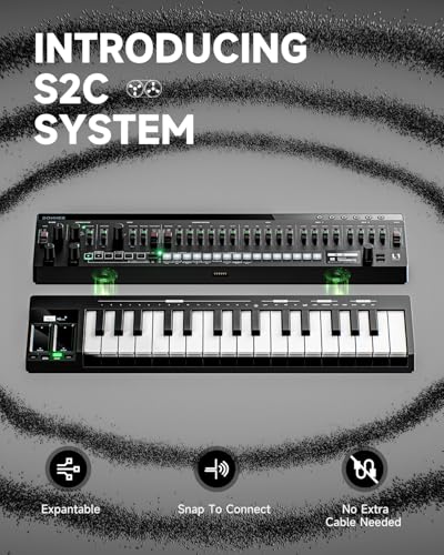 Image of Donner ESSENTIAL L1 Synthesizer with 64-Step Sequencer, S2C Magnetic Modular System, Portable Synth CV /GATE /SYNC I /O