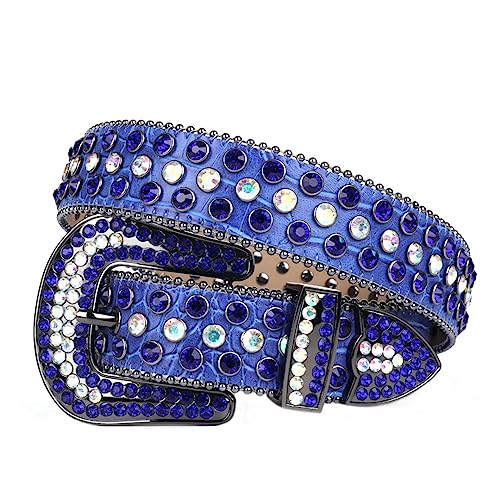 Rhinestone Belts for Women Diamond Strap Cowgirl Cowboy Bling Crystal Pin Wide Buckle Studded Men Belts2