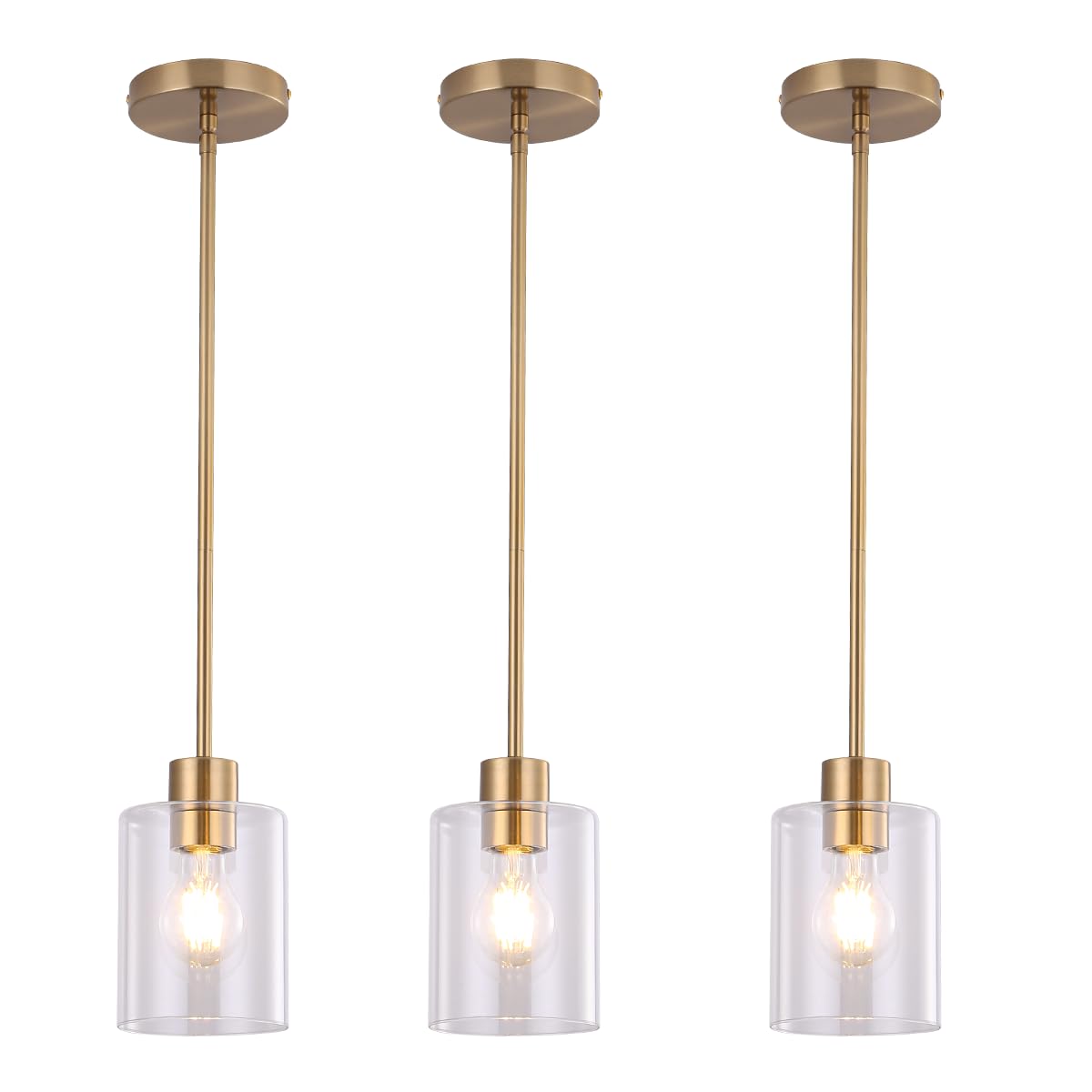 かなでもの　Gold × Glass　Ceiling Light 3 Zevni Modern 3-Light Gold Dome Flush Mount Ceiling Light for