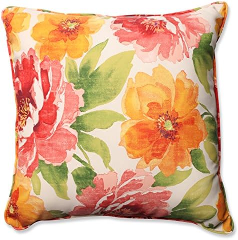 Pillow Perfect Bright Floral Indoor/Outdoor Accent Throw Pillow, ...