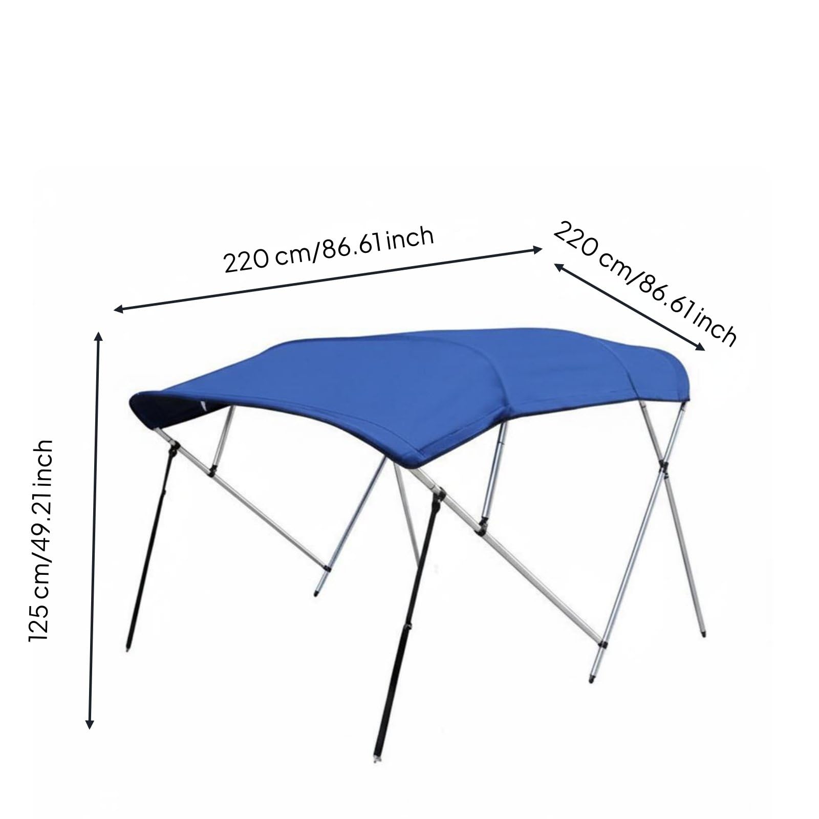Gralara Tenda Barca Tettuccio Copertura Parasole Riparo in Oxford 600D Impermeabile 800-1200mm Telaio Acciaio 316 O Alluminio 25mm Stabile Chiusura Pieghevole, 4-Beam-02