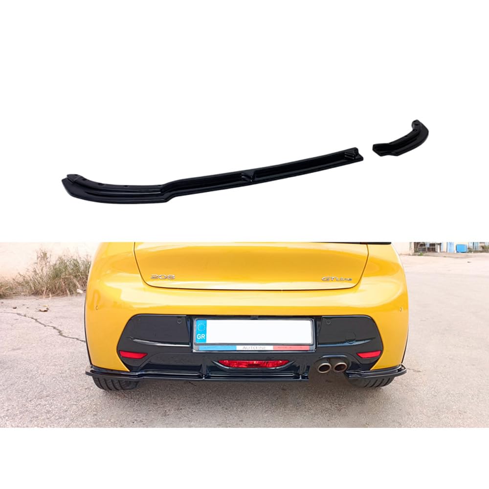 Jupe arrière (Diffuser) V.2 compatible avec Peugeot 208 II 2019- (ABS Noir Luisant)