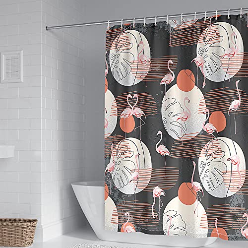 ZDDWLDL 4-Teilig Duschvorhang Set Mit Rutschfesten Teppichen Toilettendeckel Und Badematte Wasserdicht Farbfest Schimmel… – Bild 4